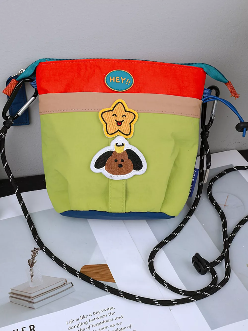 Waterproof Contrast Cartoon Crossbody Bag, image 2