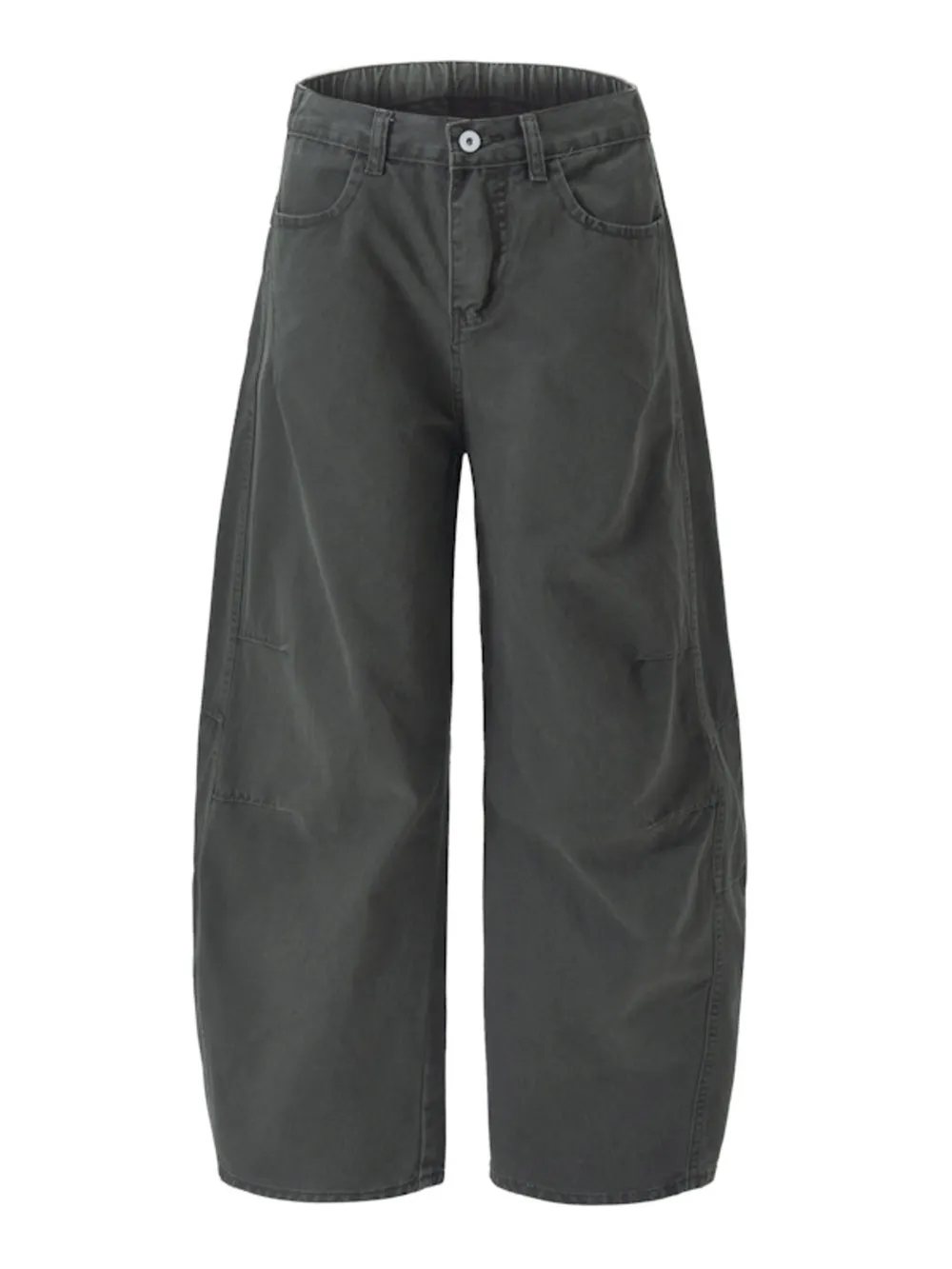 Men's Washed Wide Leg Curved Cargo Jeans, image 2