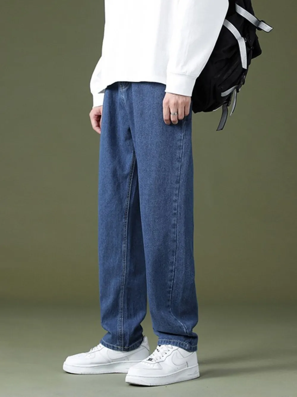 Men's Full Size Washed Relaxed Fit Jeans Plus Size, image 6