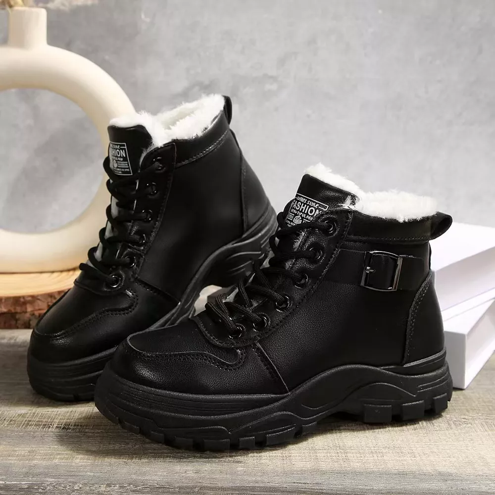 Lace-Up Ankle Boots with Buckle Detail, image 6