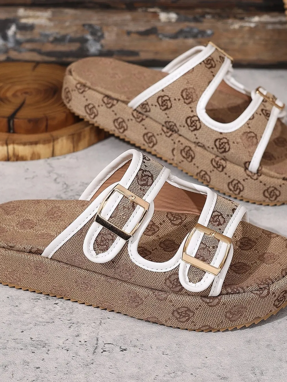 Double Buckle Platform Sandals, image 3