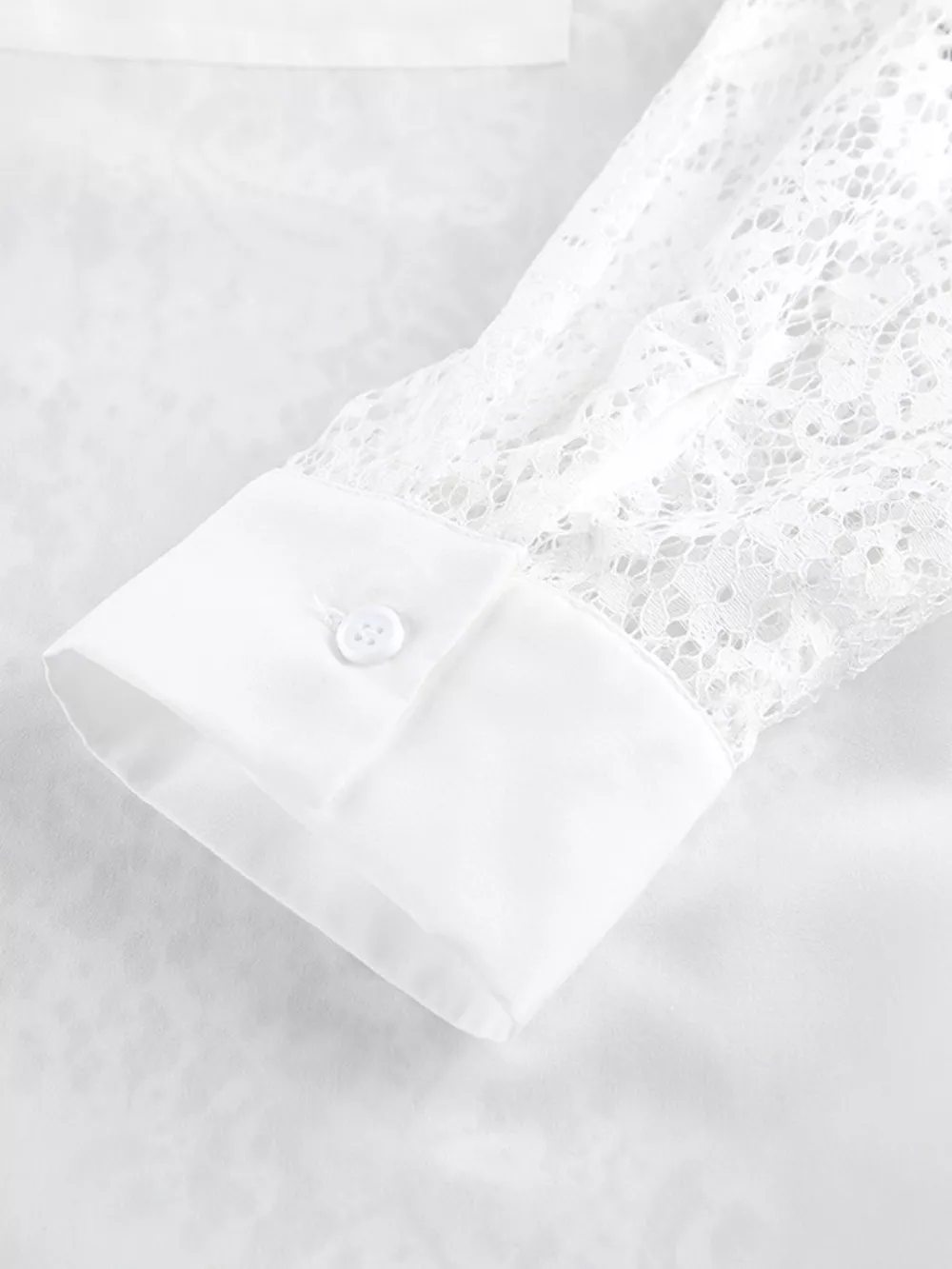 Lace Sleeve Button-Down Shirt, image 9