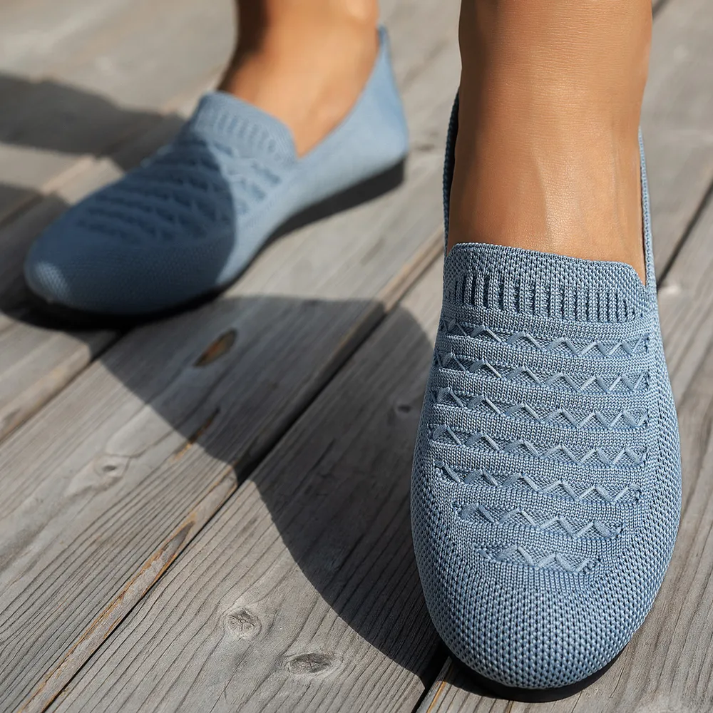 Breathable Knit Slip-On Loafers, image 7