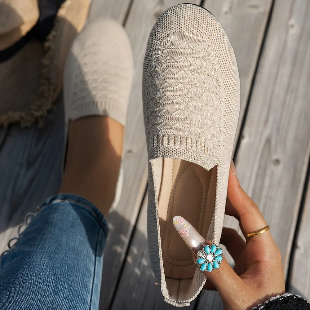 Breathable Knit Slip-On Loafers, image 14
