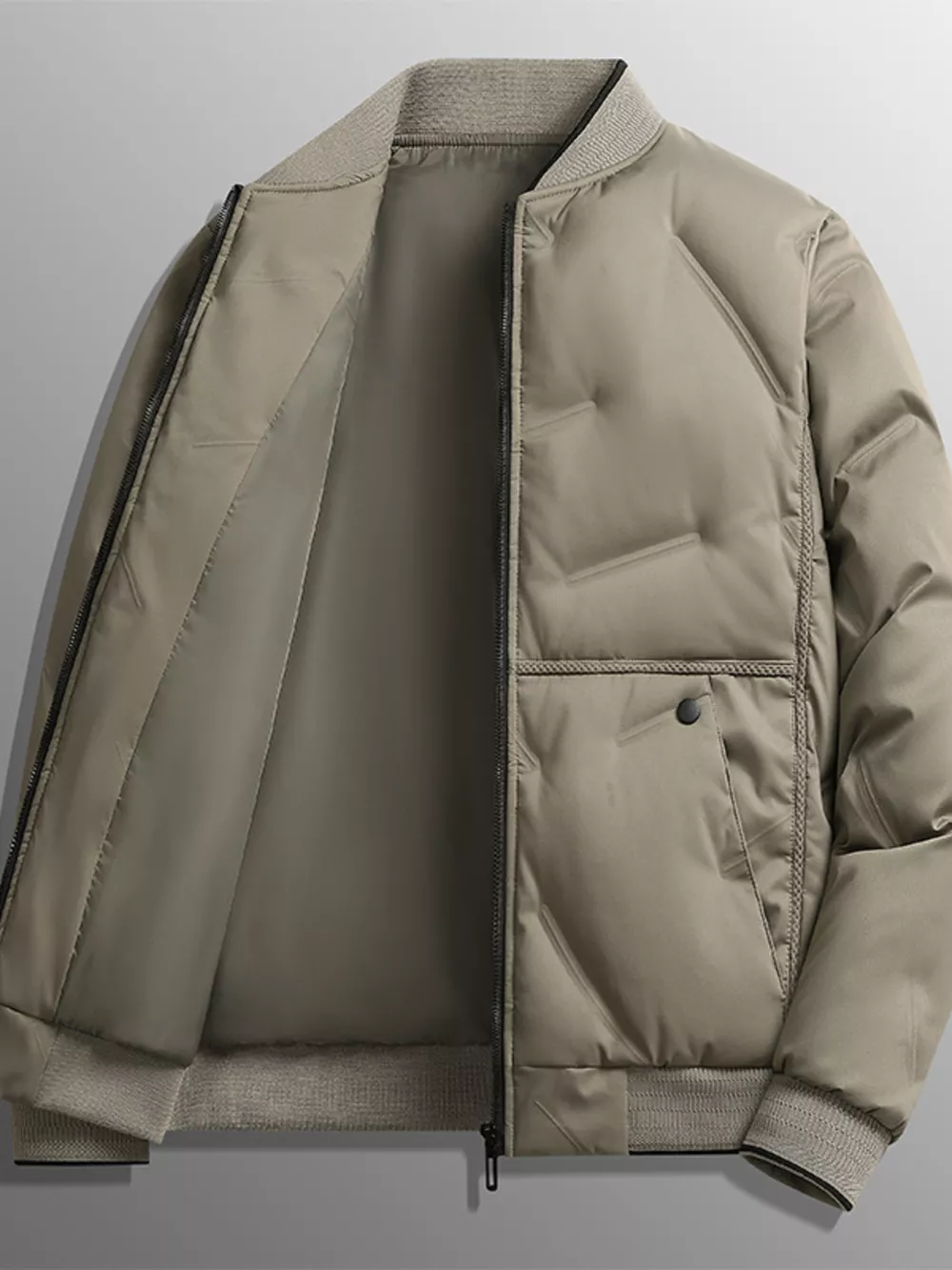 Men's Plus Size Lightweight Padded Bomber Jacket, image 4