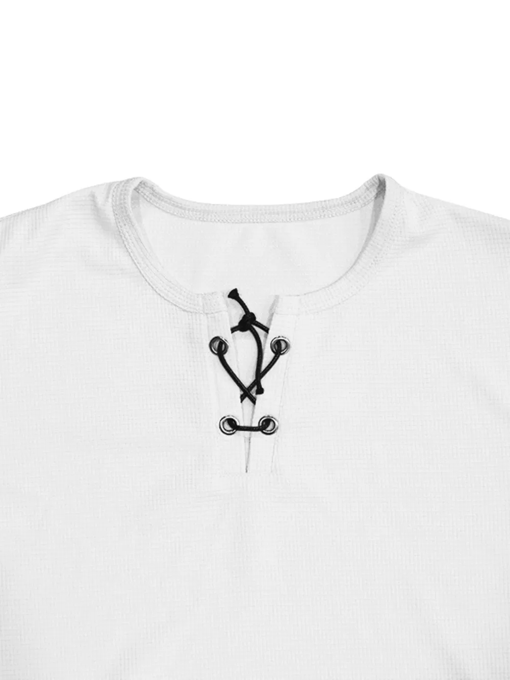 Men's Full Size Lace-Up Neck T-Shirt Plus Size, image 24