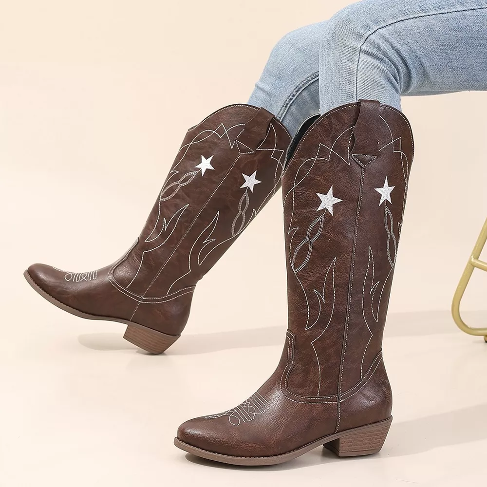 Western Star Embroidered Cowboy Boots, image 7