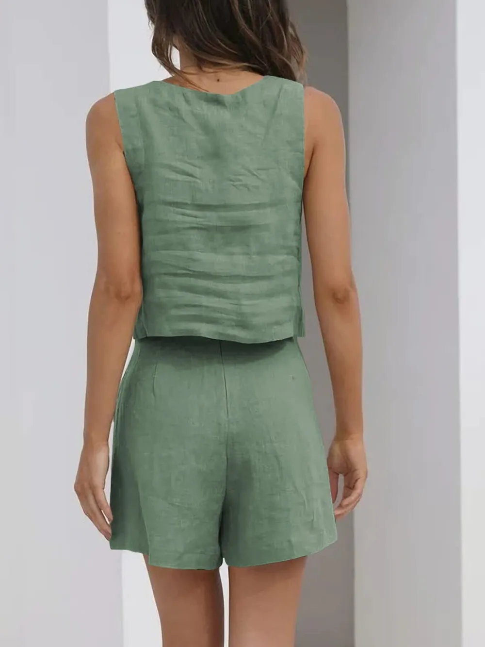 Square Neck Tank and Shorts Set, image 3