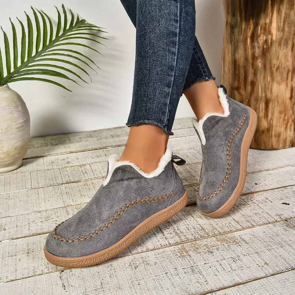 Round Toe Plush Lined Shoes, image 5