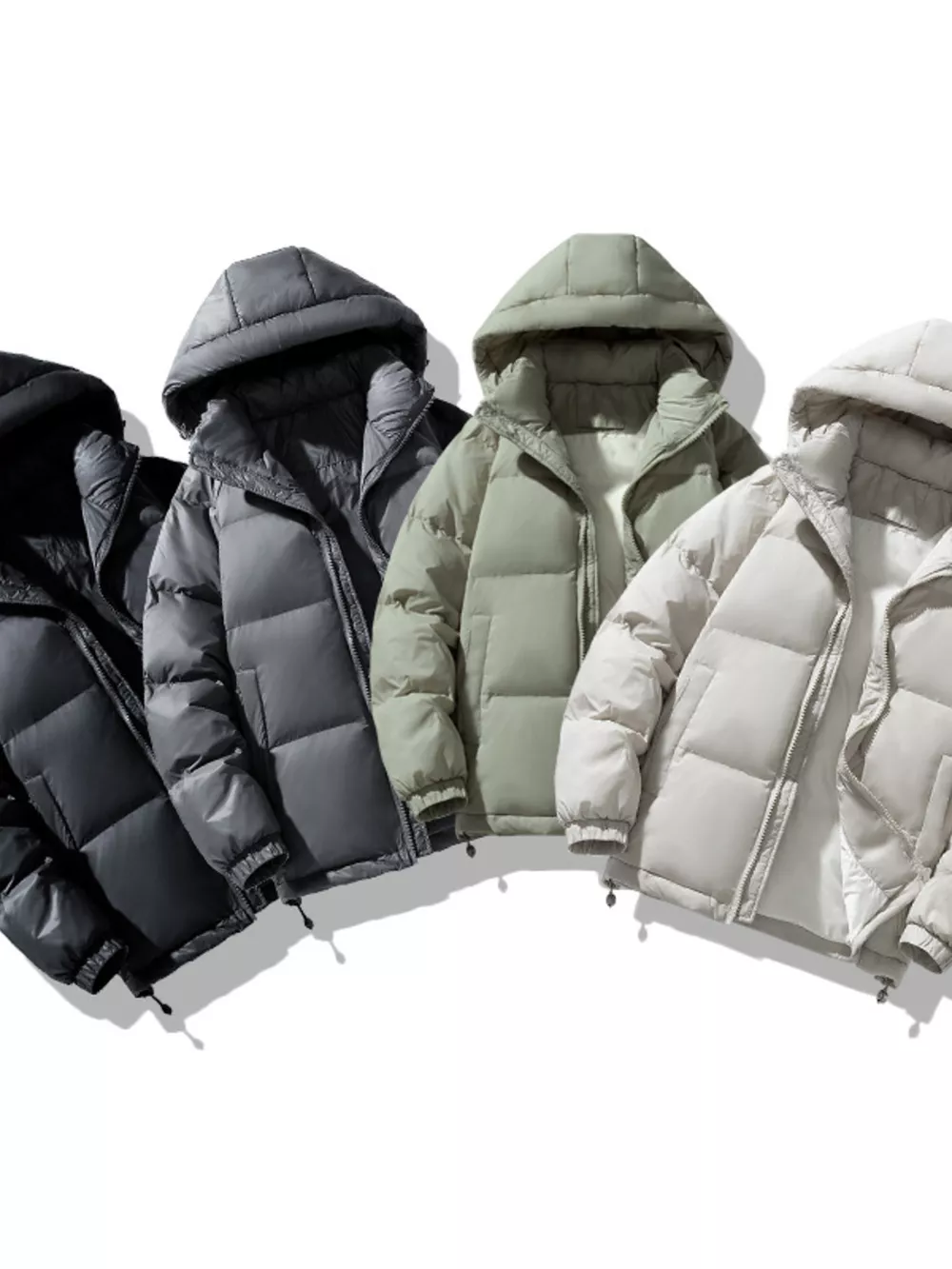 Men's Plus Size Zip Up Hooded Puffer Jacket, image 4