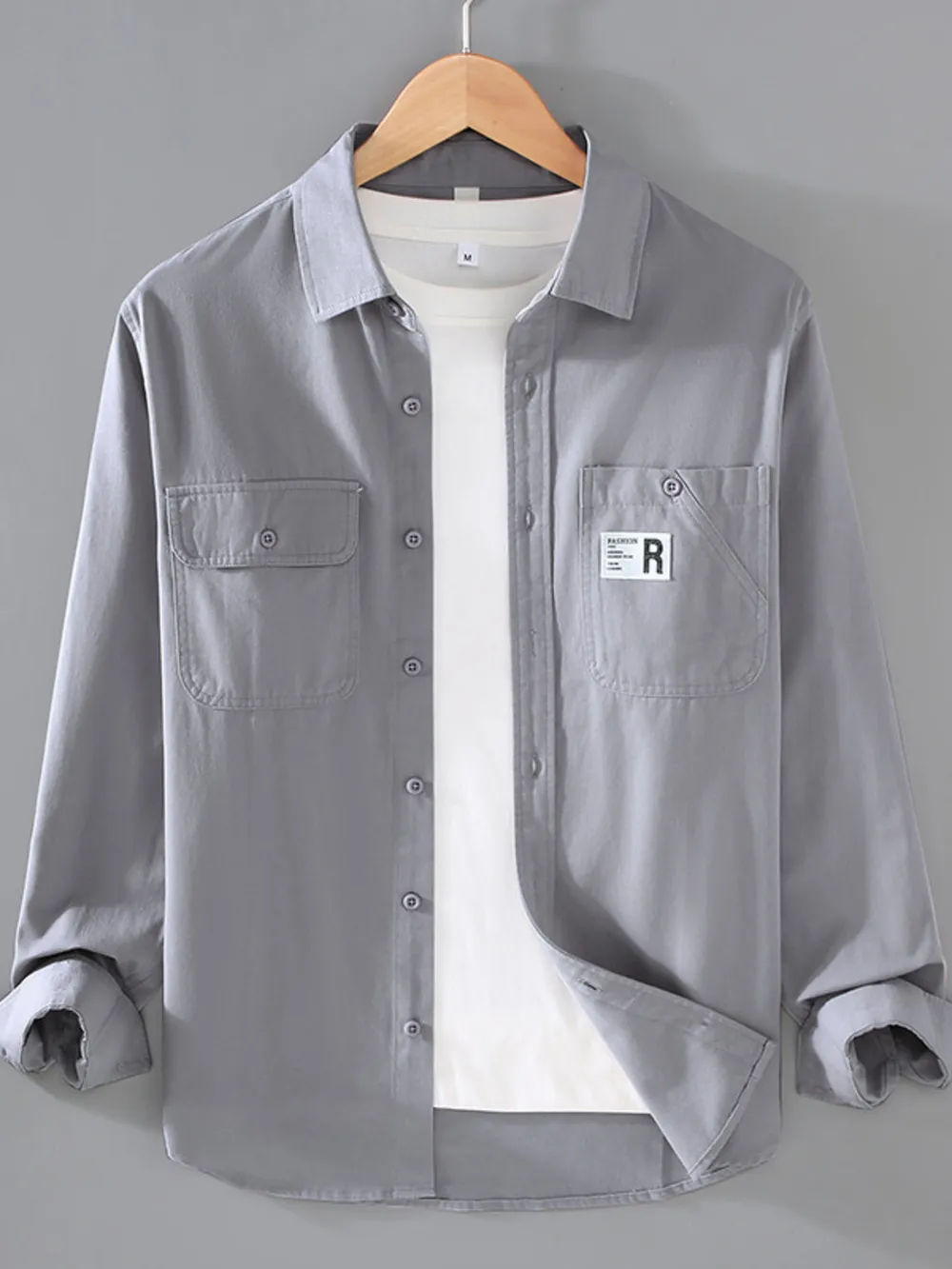 Men's Plus Size Casual Long-Sleeve Shirt, image 3