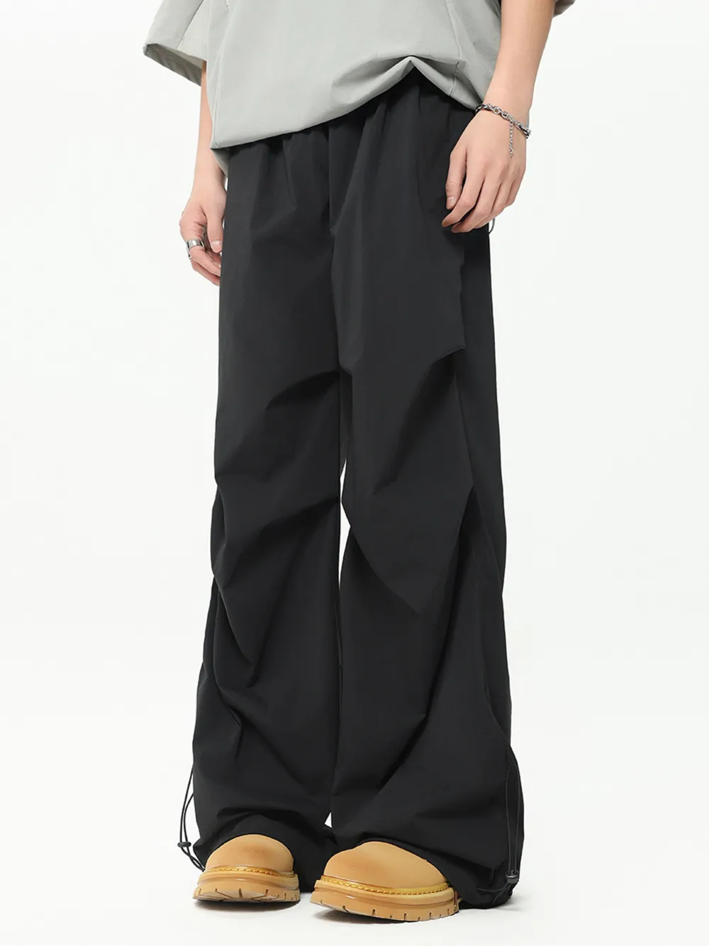 Men's Drawstring Loose Fit Pants, image 2