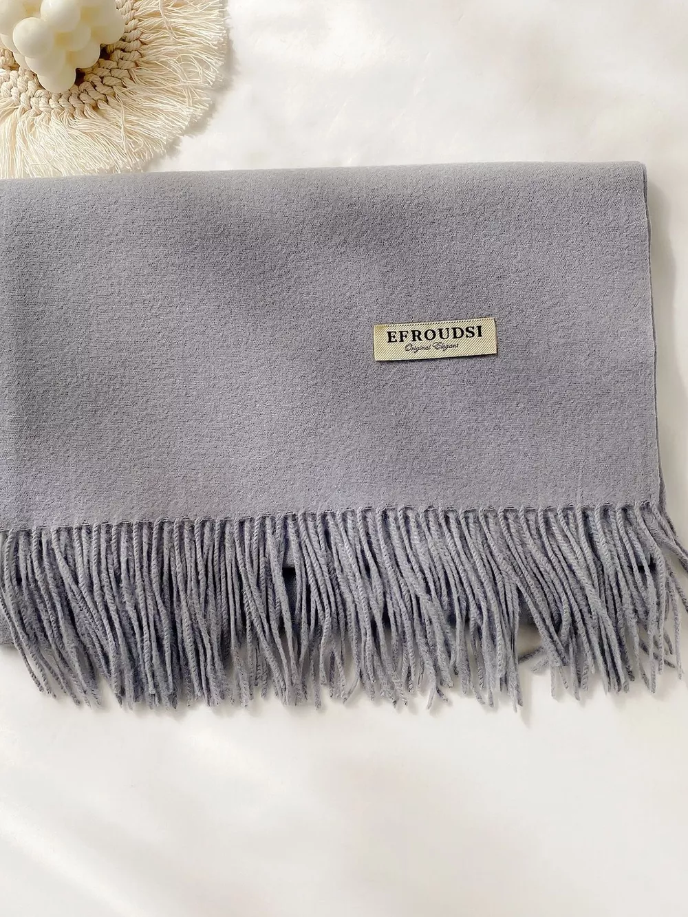 Fringe Solid Color Scarf, image 5