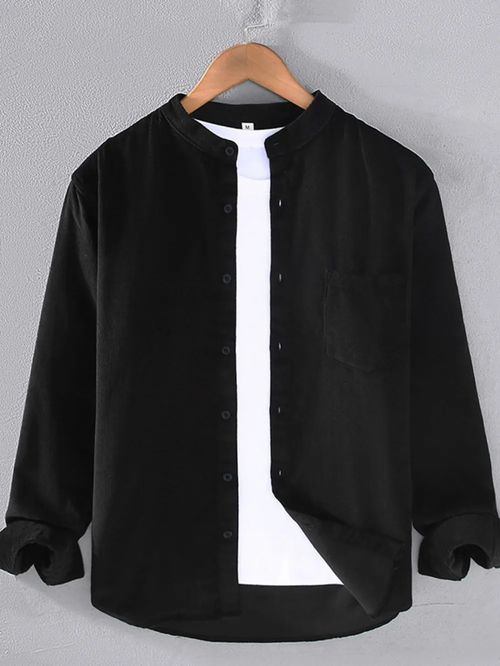 Men's Plus Size Button Up Long Sleeve Shirt