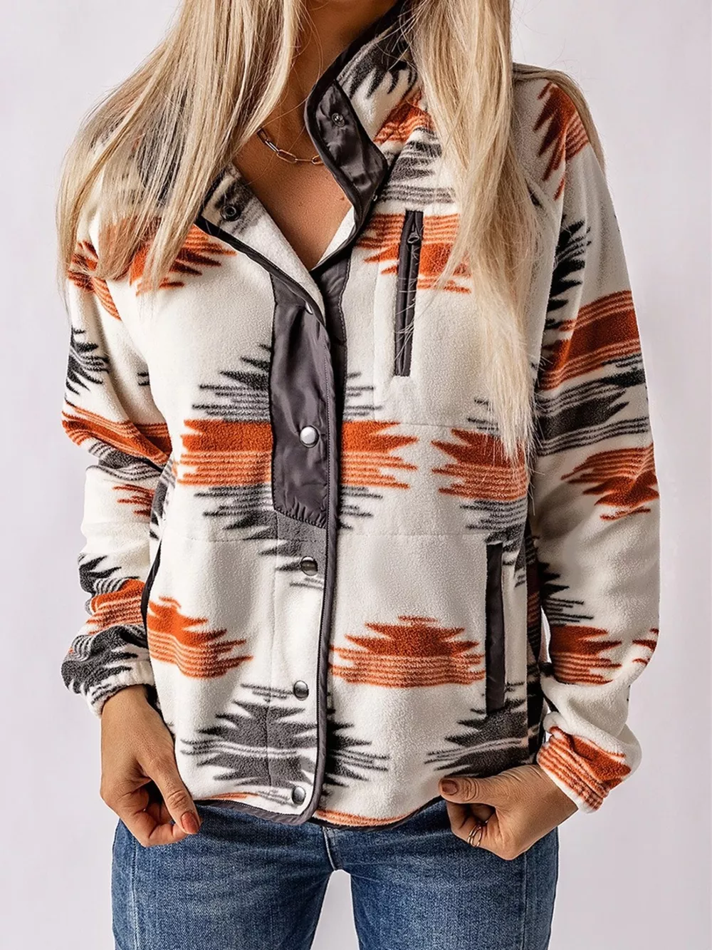 Geometric Snap Down Jacket, image 2