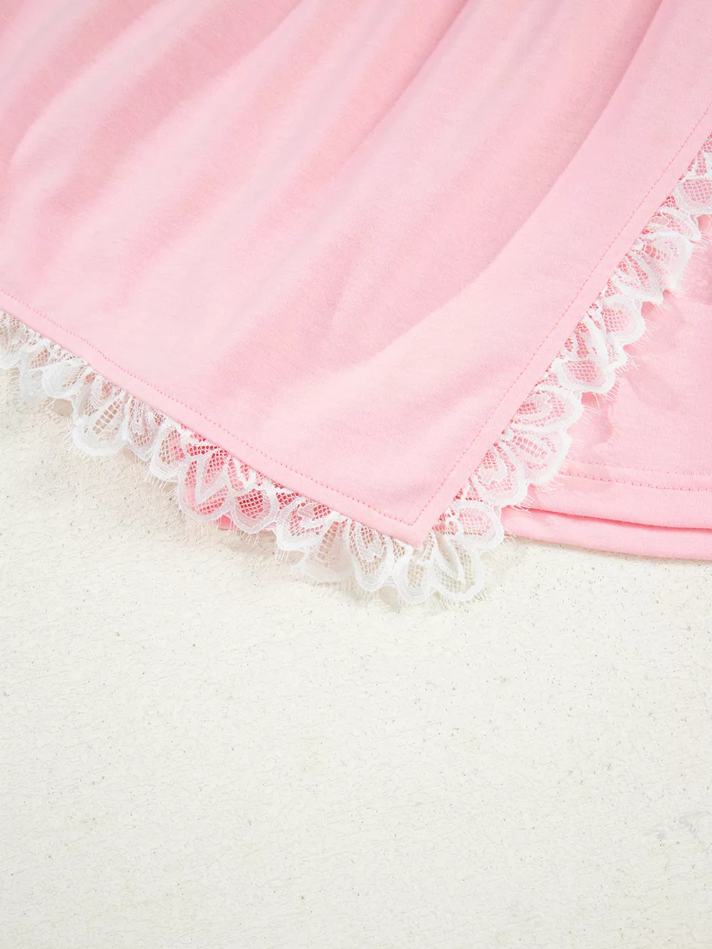 Peter Pan Lace Embellished Neck Sweatshirt and Skirt Two Piece Set, image 6