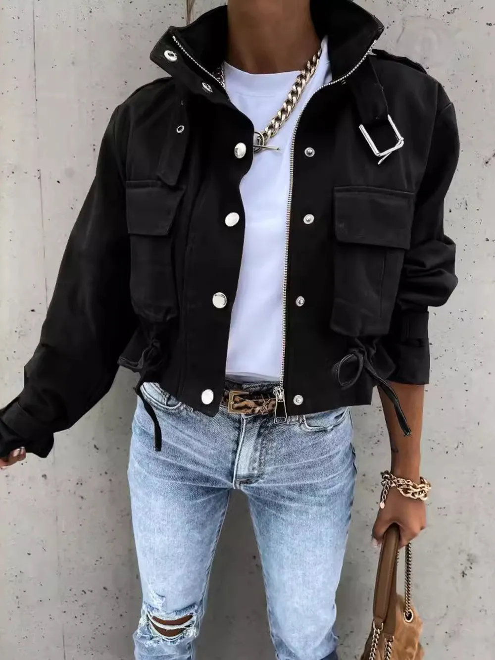 Snap Down Long Sleeve Jacket, image 7