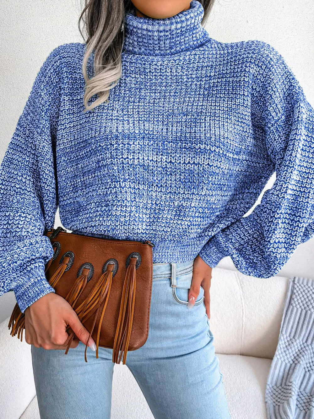 Turtleneck Dropped Shoulder Sweater, image 17