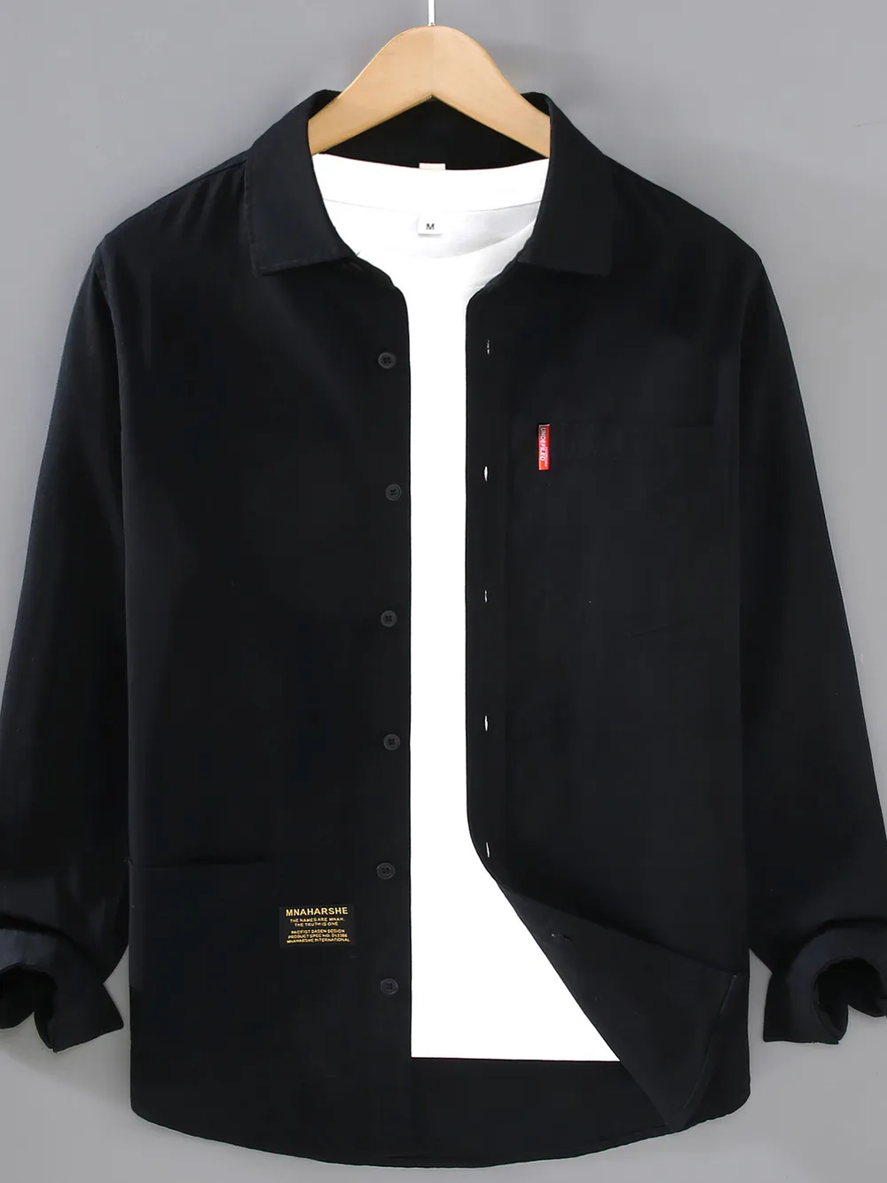 Men's Plus Size Button Up Long Sleeve Shirt