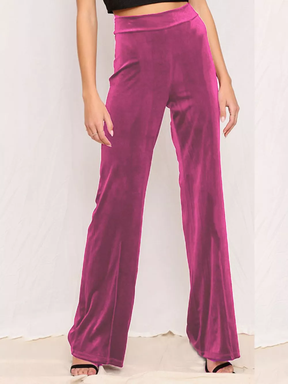 Full Size Velvet Wide Leg Pants Plus Size, image 2