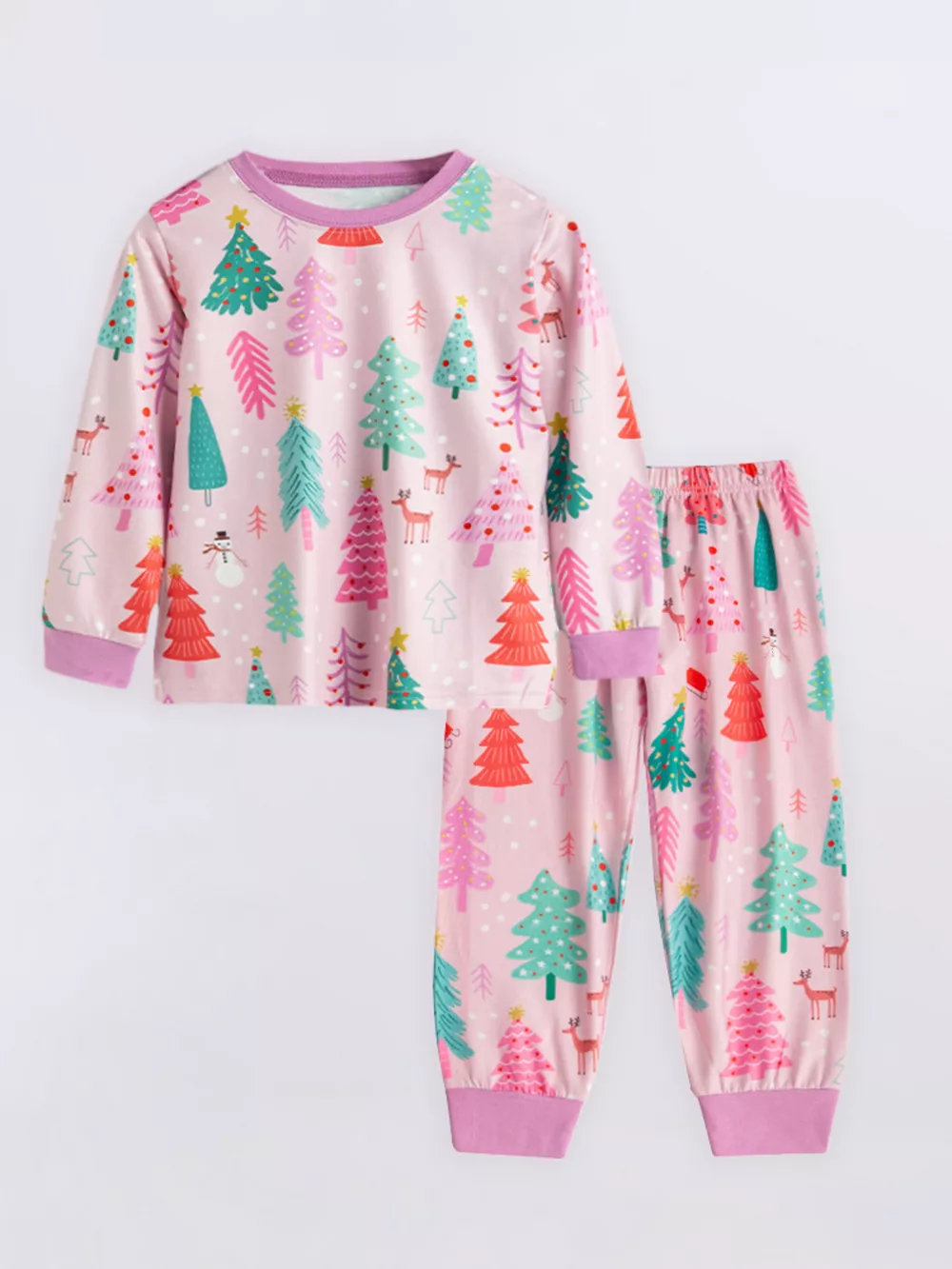Children's Christmas Tree Print Pajama Set, image 9
