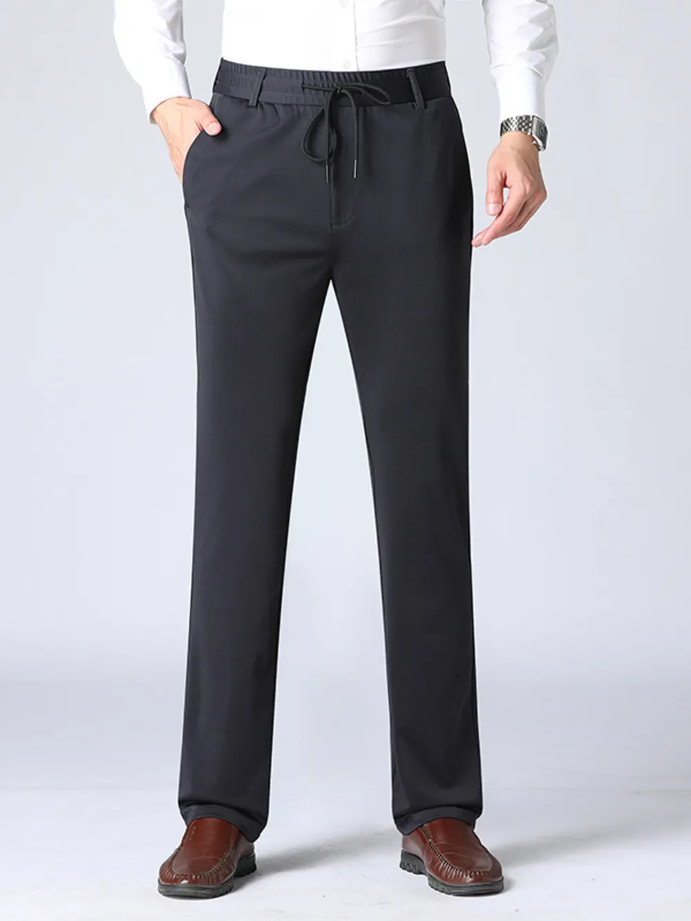 Men's Plus Size Drawstring Pocketed Pants, image 2