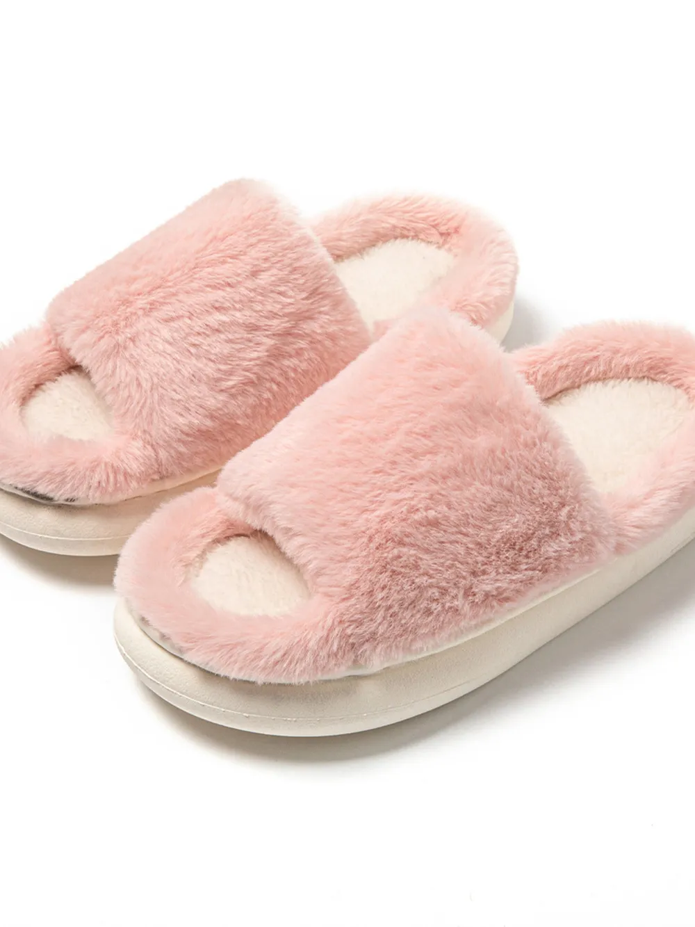 Fluffy Open Toe Comfort Slippers, image 2