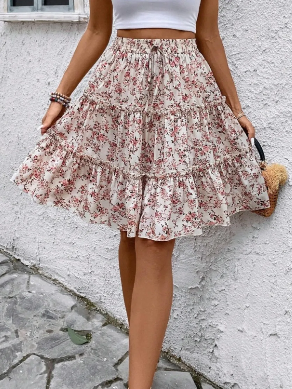 Floral Print Midi Skirt, image 2