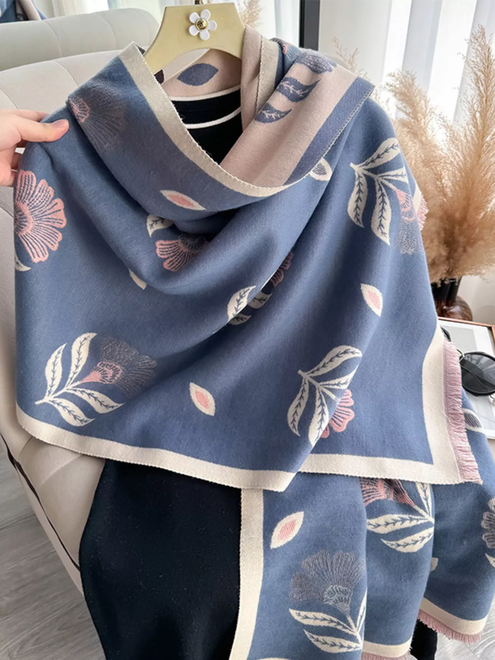 Printed Raw Hem Shawl, image 5