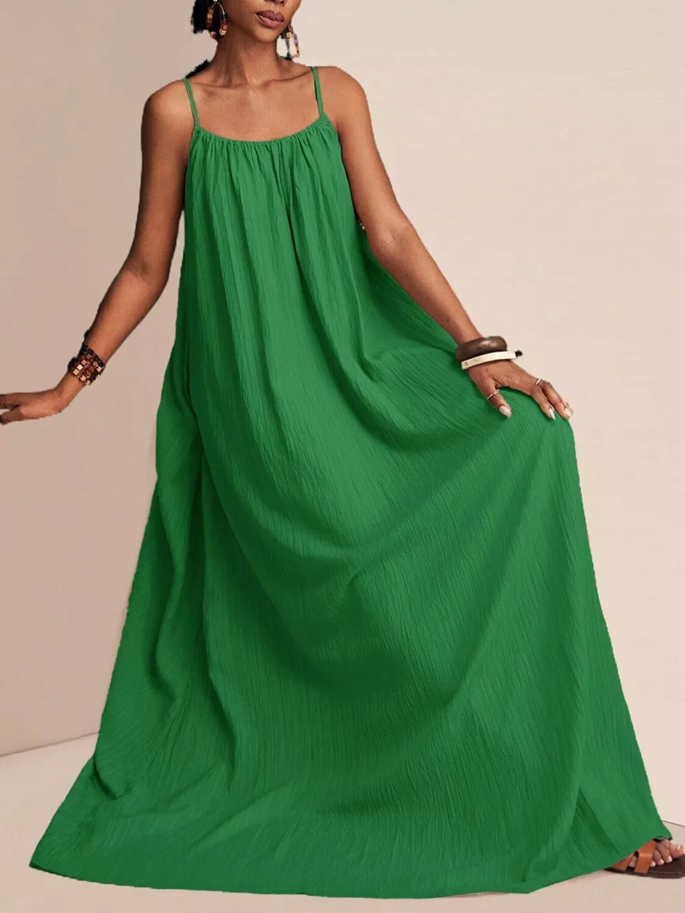 Spaghetti Strap Flowy Maxi Dress, image 2