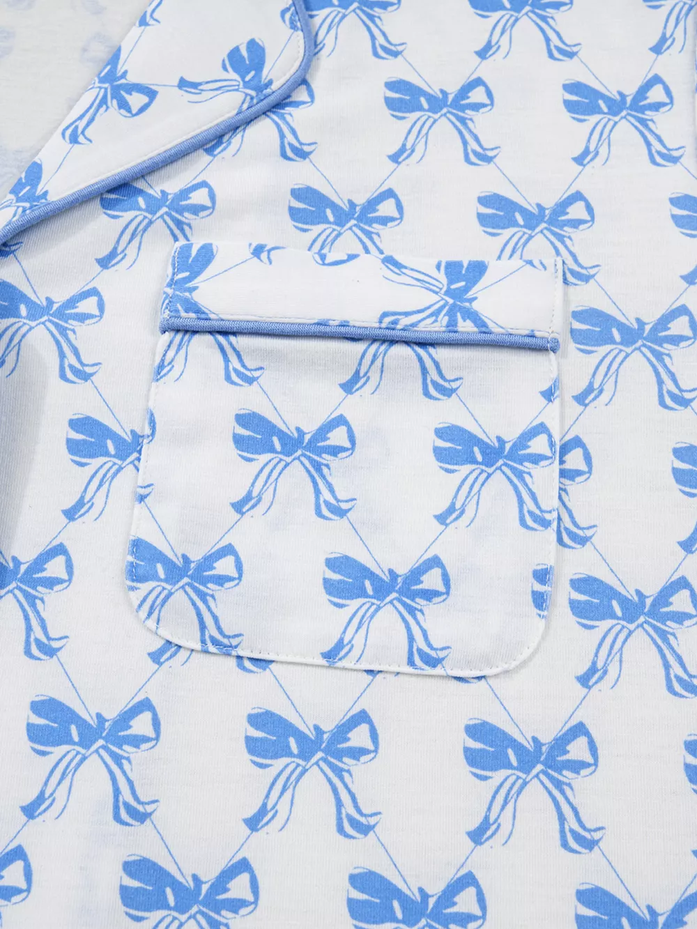 Bow Print Long Sleeve Shirt and Pants Pajama Set, image 3