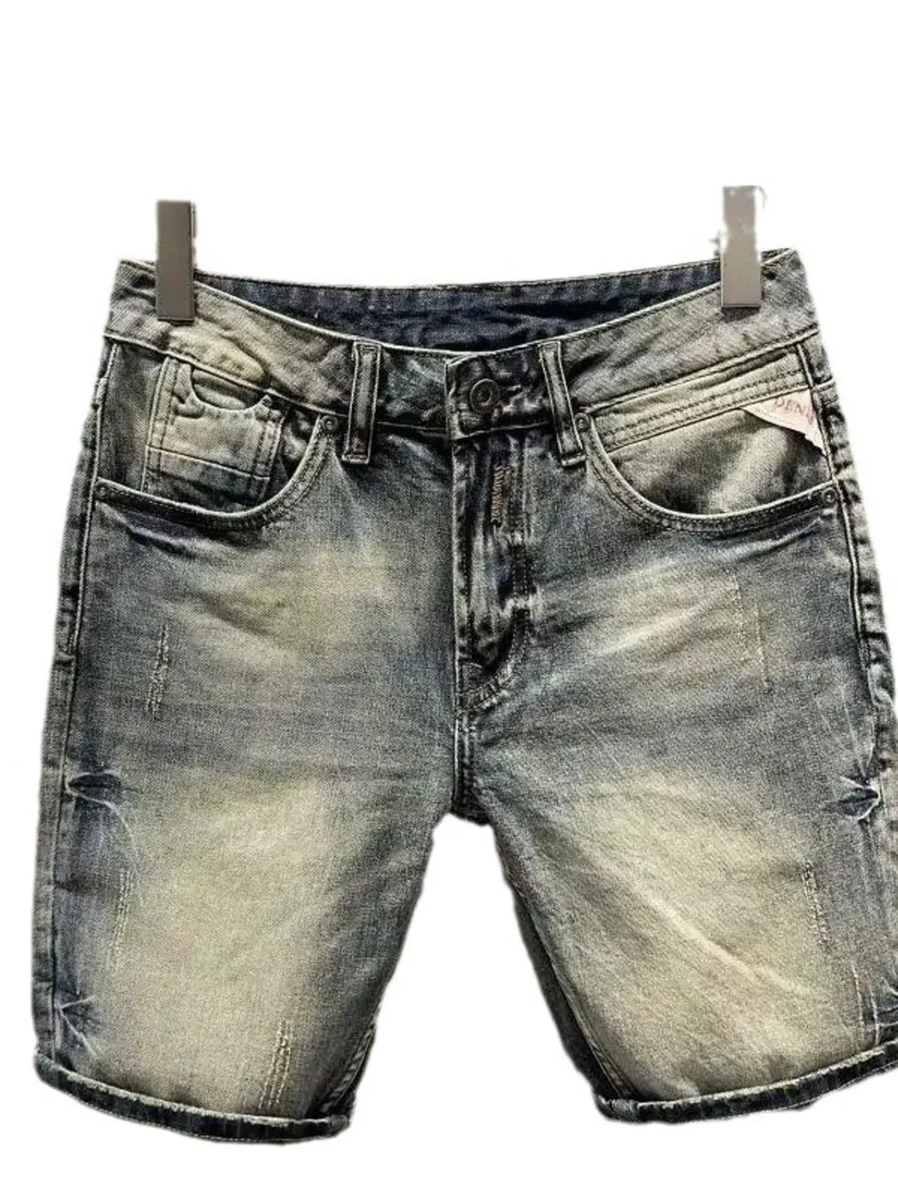Men's Washed Denim Shorts, image 8