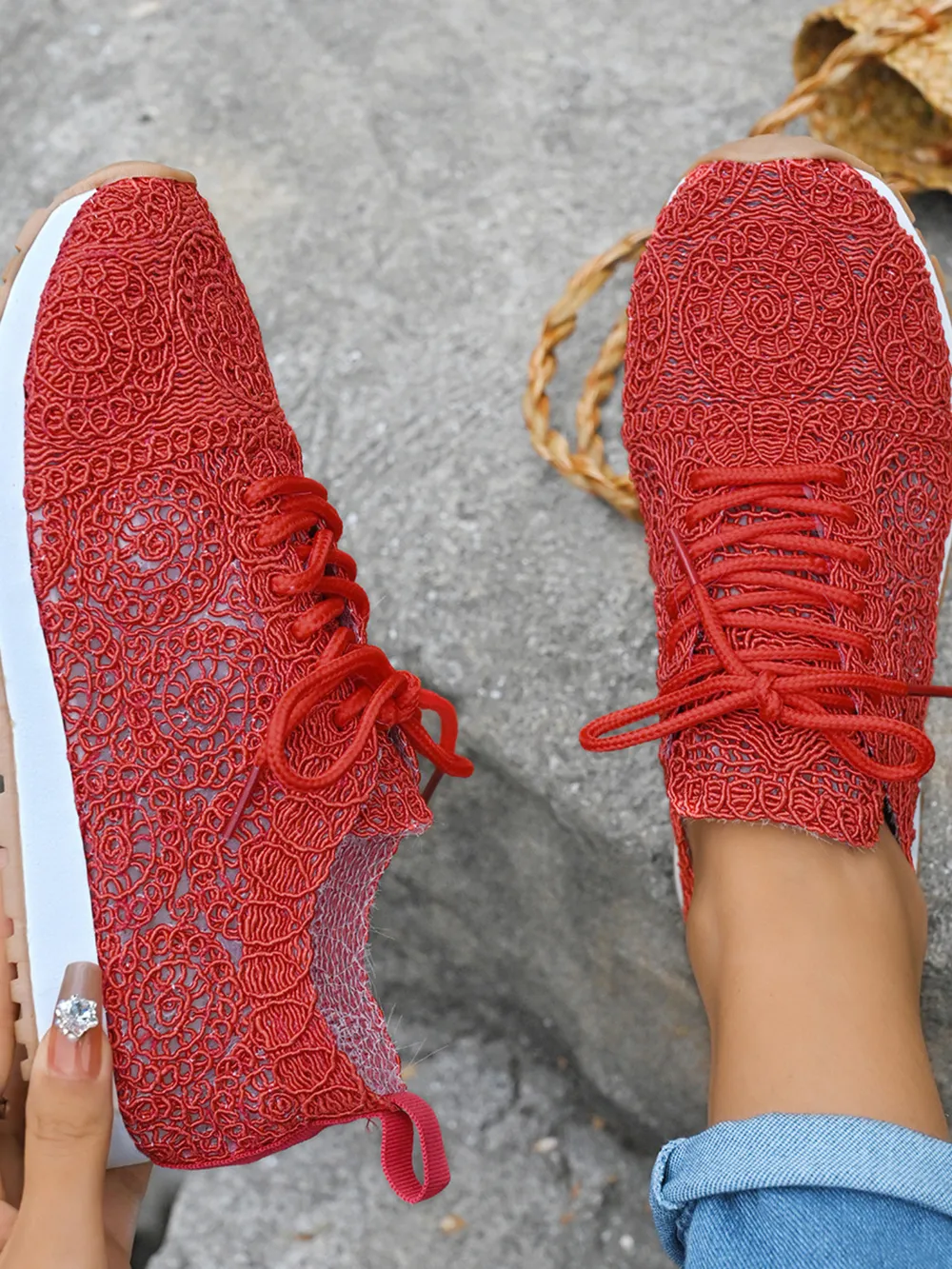 Mesh Lace Up Sneakers, image 3