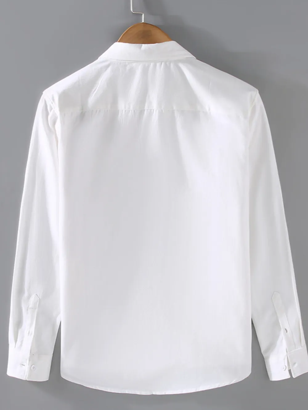 Men's Plus Size Button-Down Shirt with Striped Pocket Detail, image 3