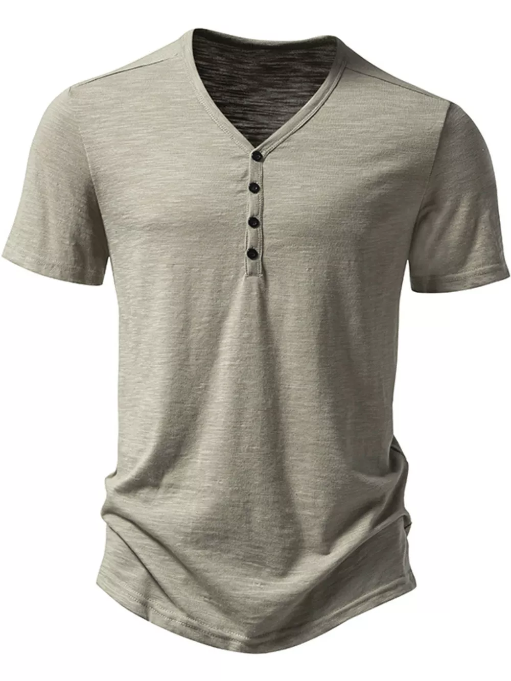Men's Casual Button Detail T-Shirt, image 2