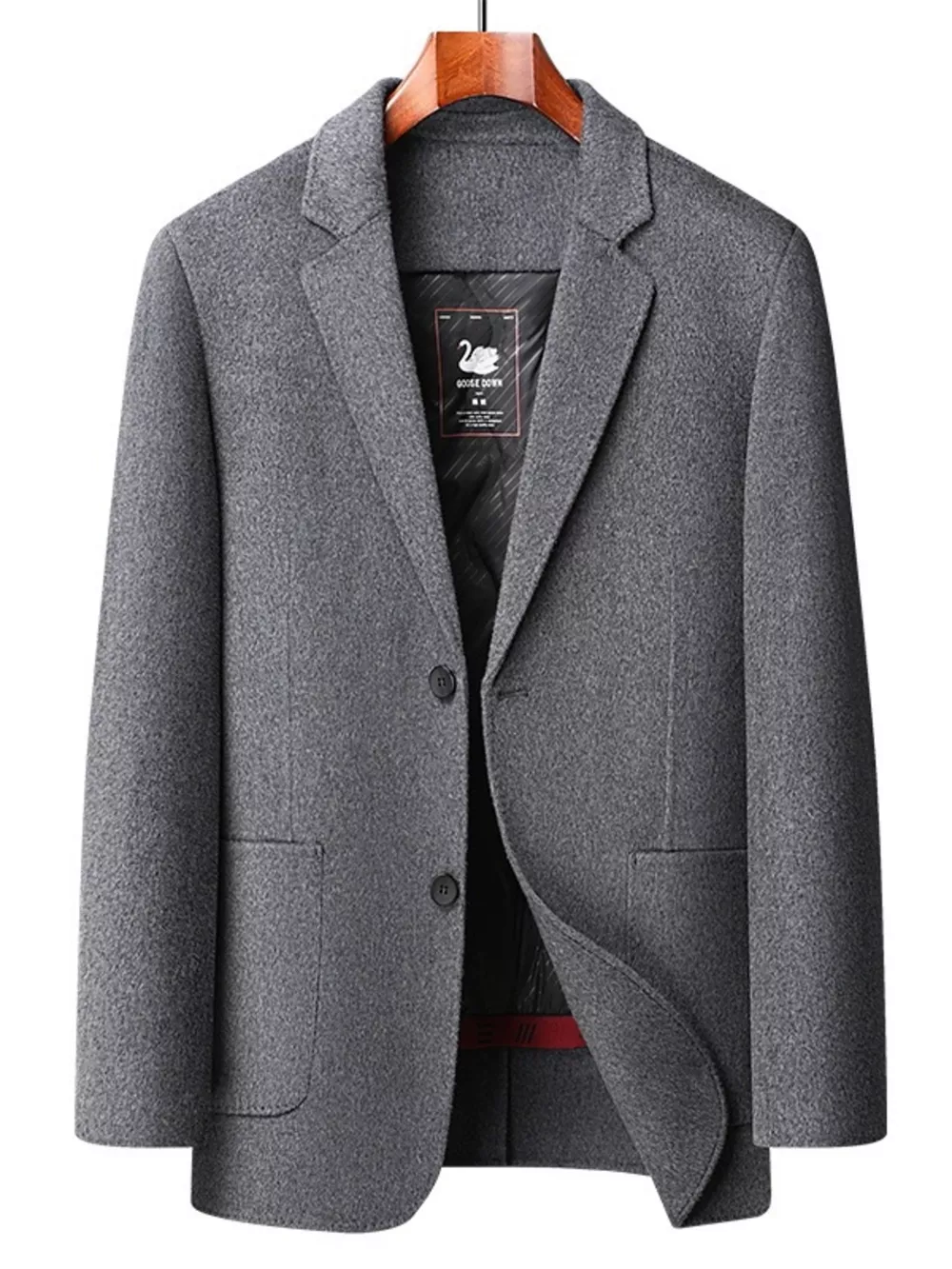 Men's Plus Size Button Up Long Sleeve Coat, image 2