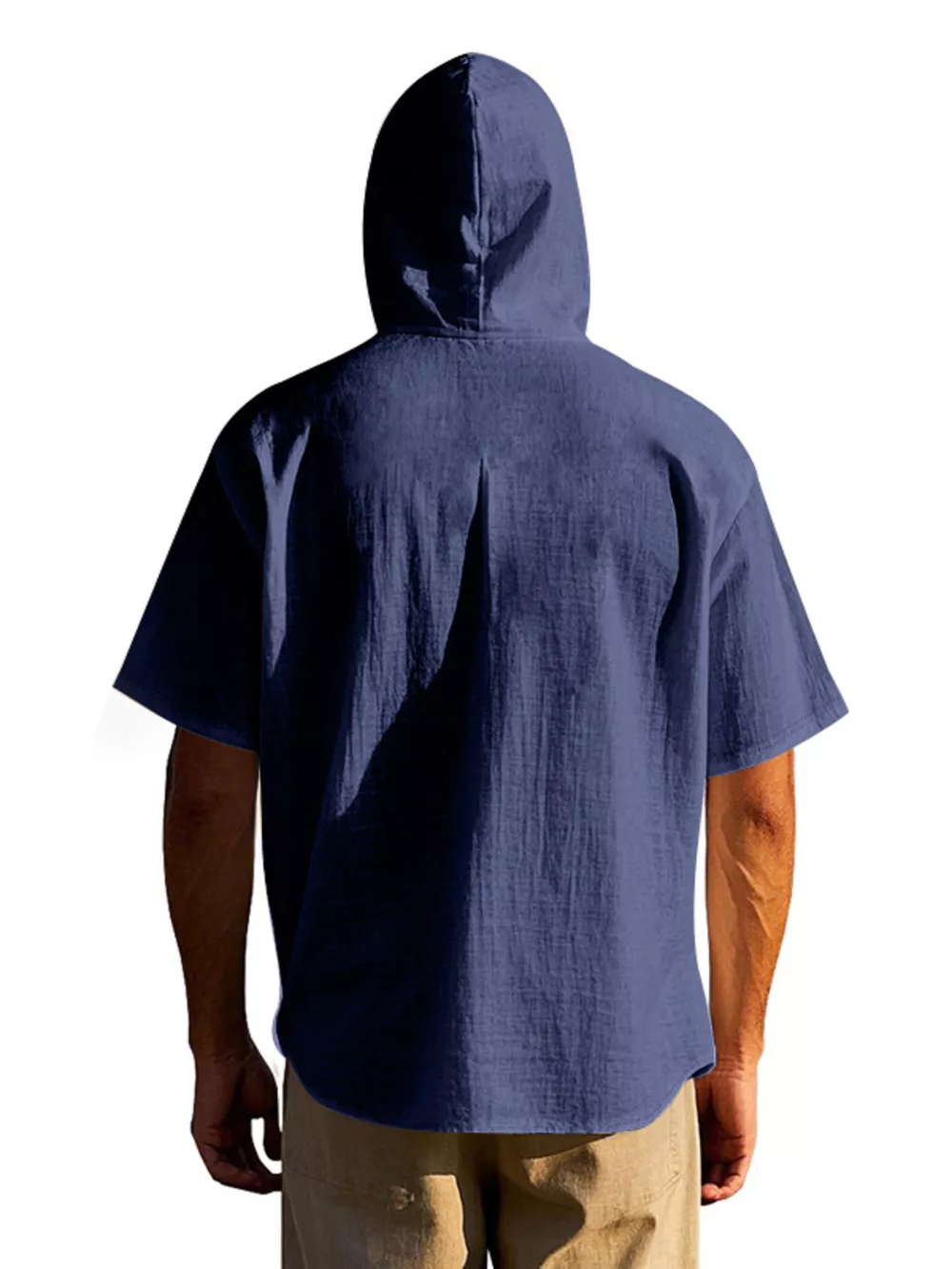 Men's Full Size Casual Hooded Short Sleeve Shirt Plus Size, image 10