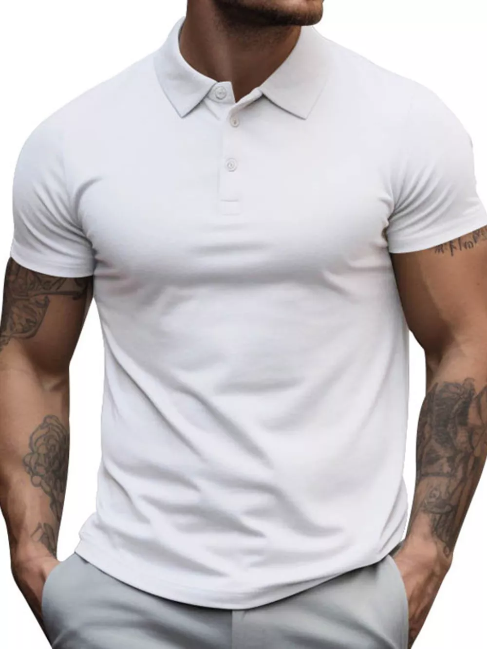 Men's Full Size Slim Fit Short Sleeve Polo Plus Size, image 12