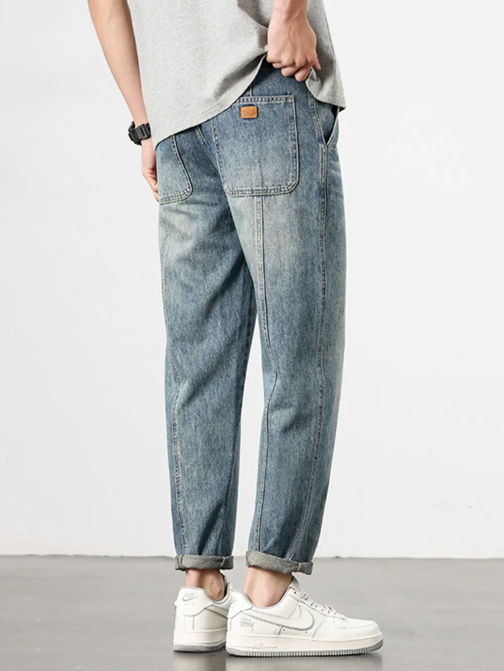 Men's Loose Fit Washed Jeans, image 4