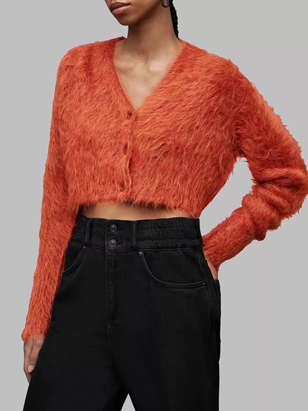 Fluffy Knit Cropped Cardigan, image 6