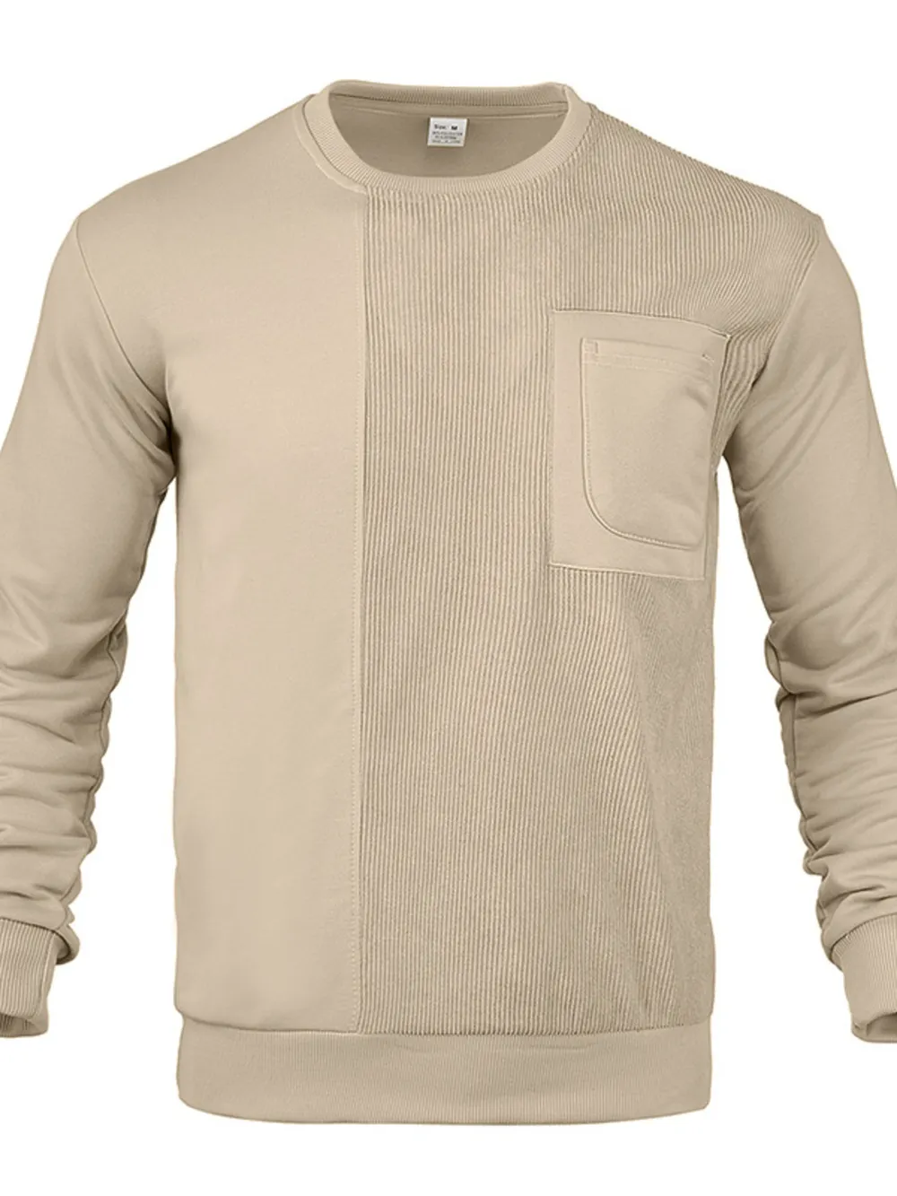Men's Full Size Round Neck Long Sleeve Sweatshirt Plus Size, image 3