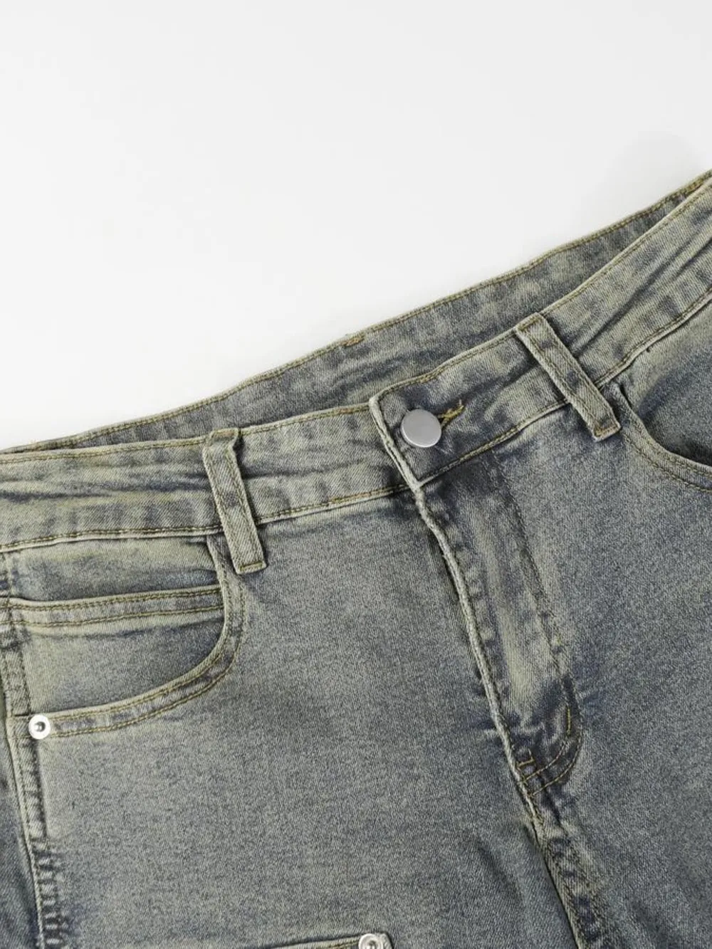 Men's High Waist Straight Leg Cargo Jeans, image 19