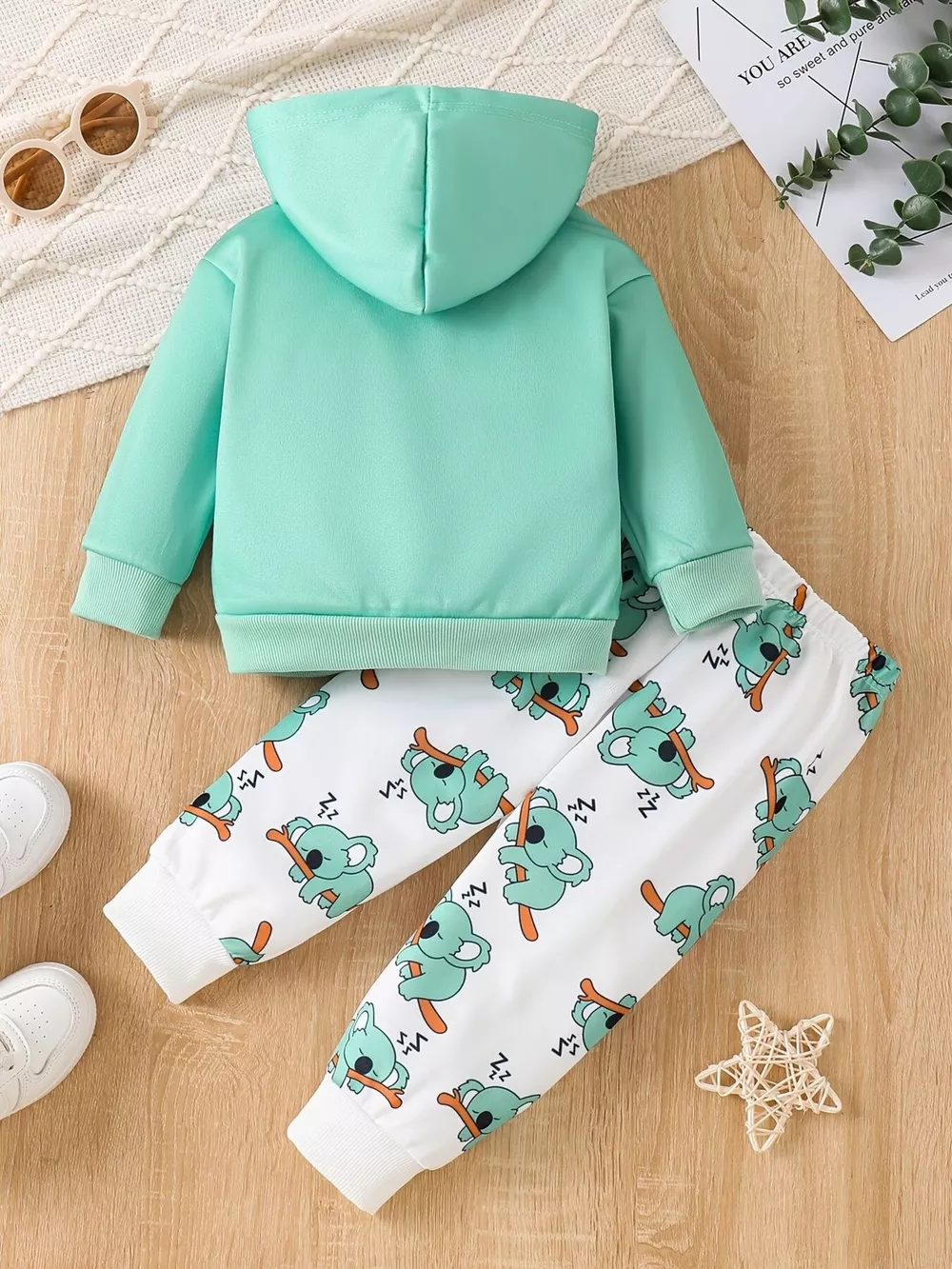 Children's Koala Graphic Hoodie & Pants Set, image 2