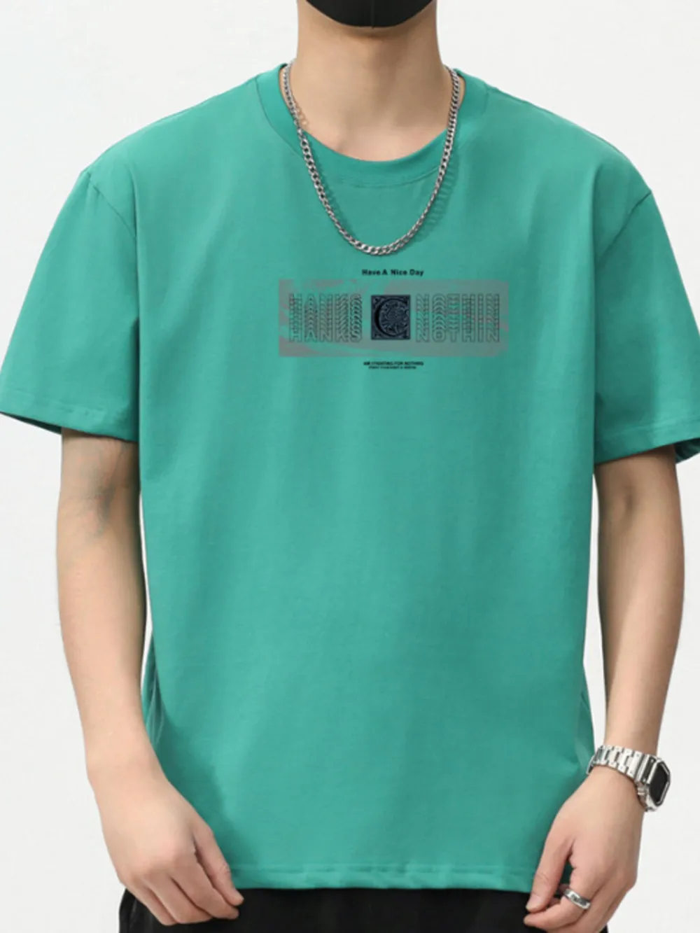 Men's Plus Size Round Neck Short Sleeve T-Shirt, image 7