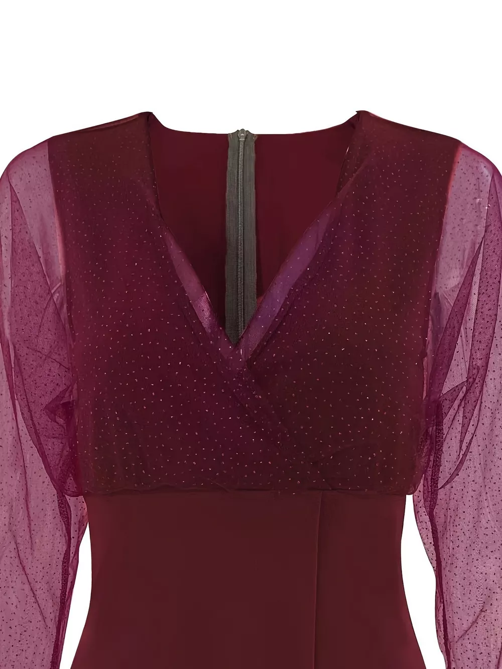 Glitter Mesh Long Sleeve Mini Dress, image 7