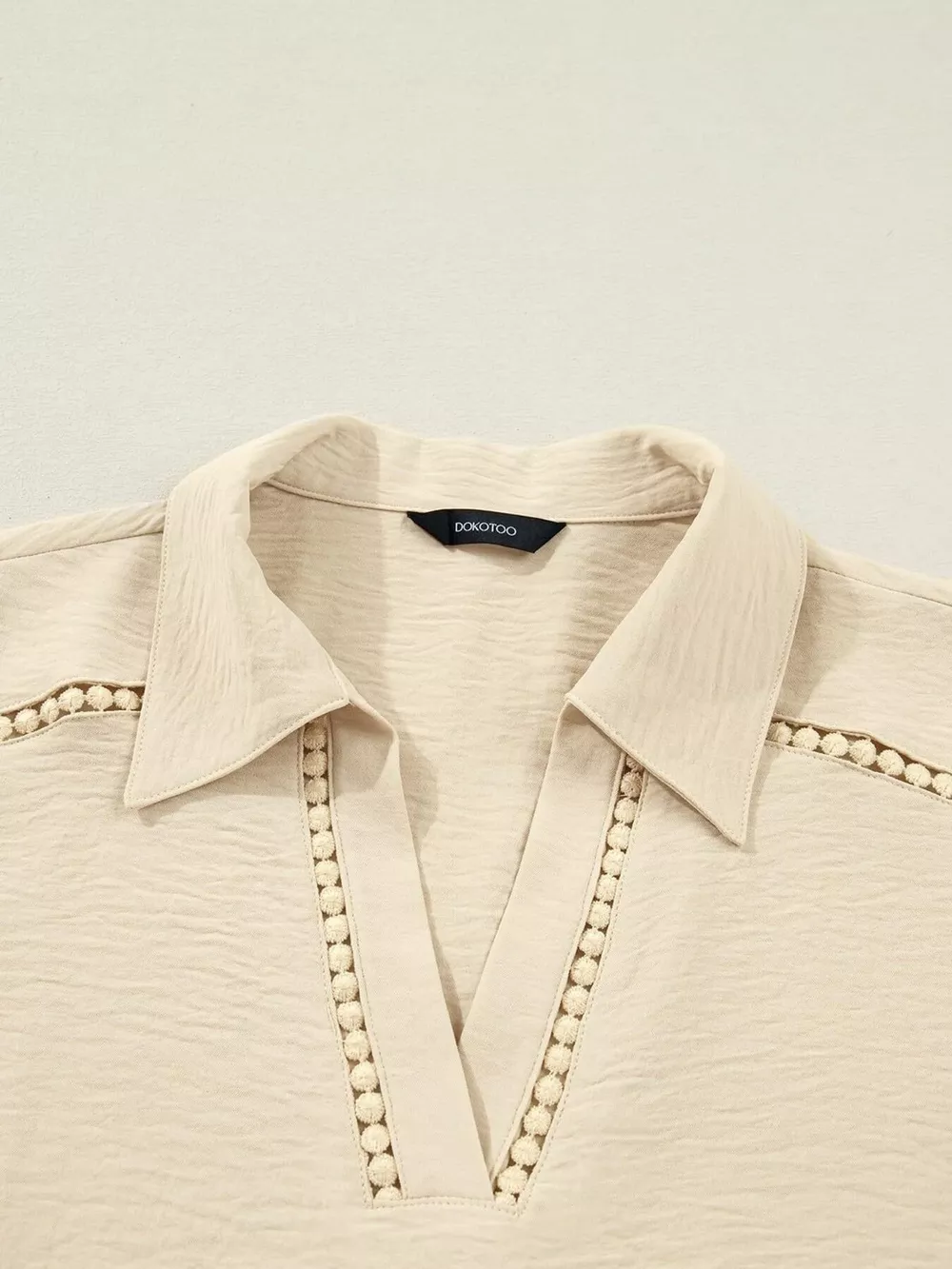 Johnny Collar Texture Blouse, image 16