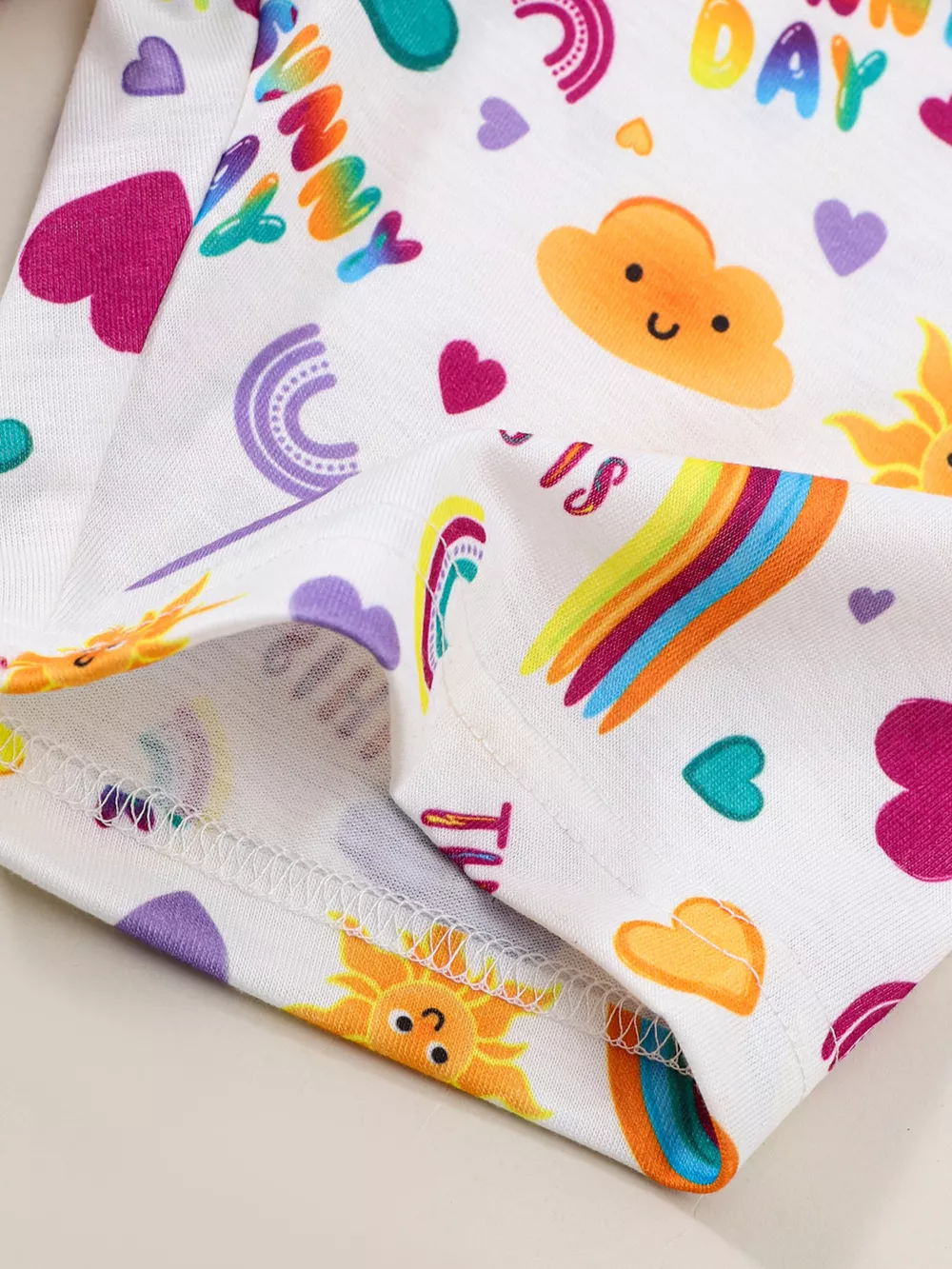 Children's Sunny Day Print Short Sleeve Tee and Shorts Set, image 4
