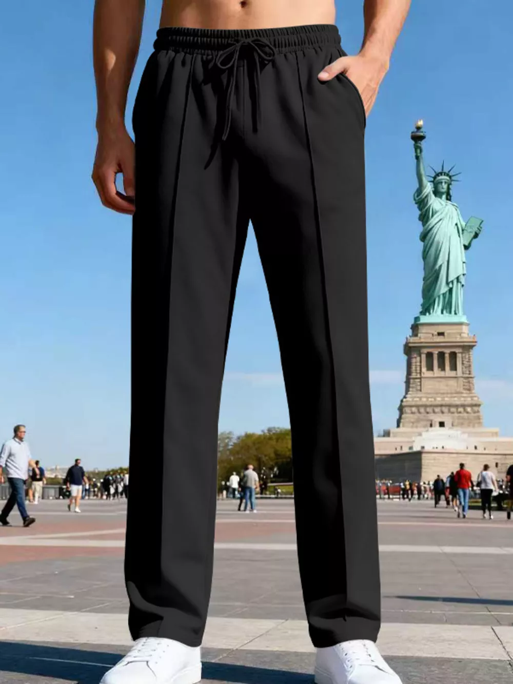 Men's Full Size Drawstring Straight Leg Pants Plus Size, image 19