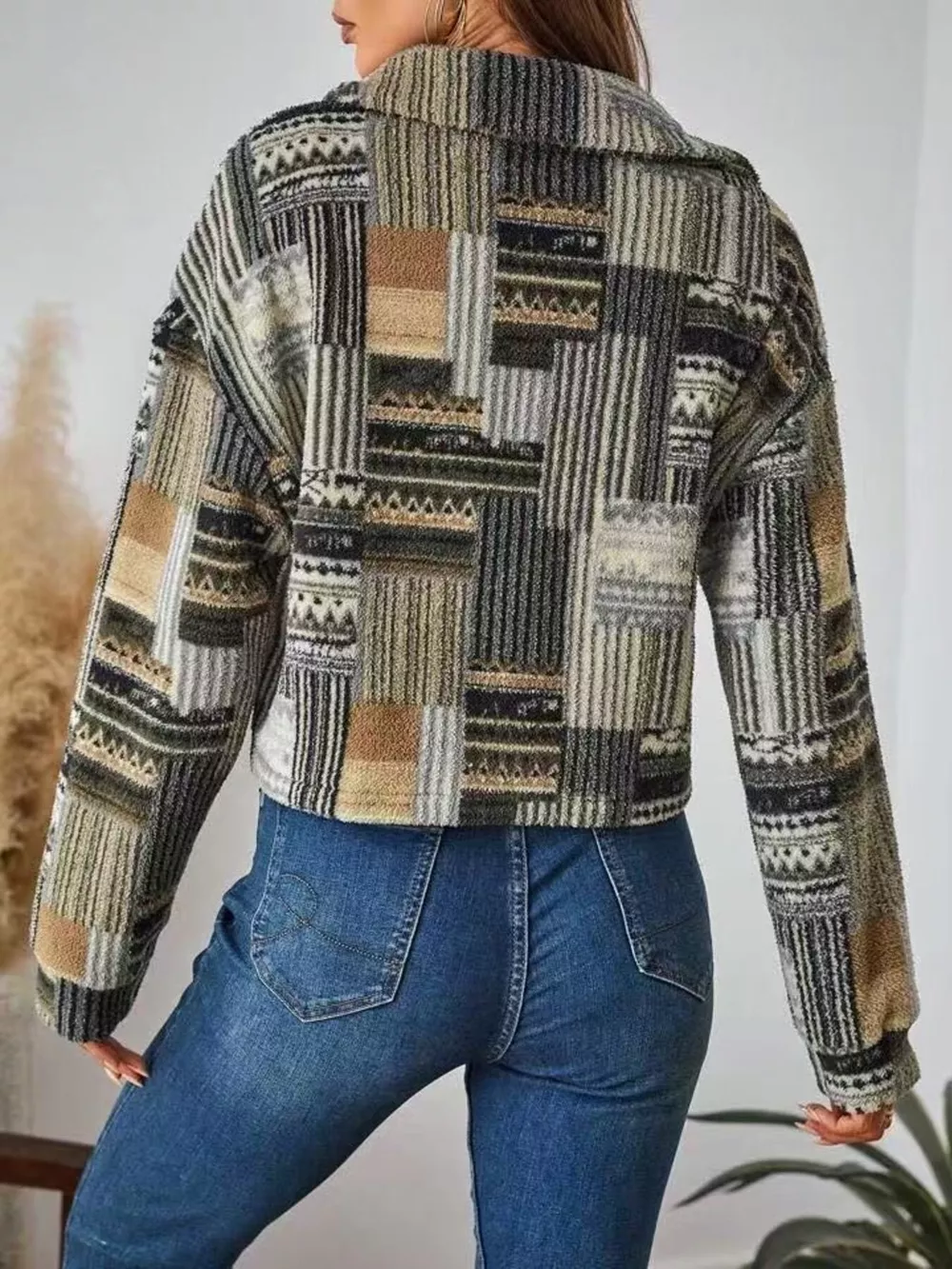 Button-Up Dropped Shoulder Jacket, image 2