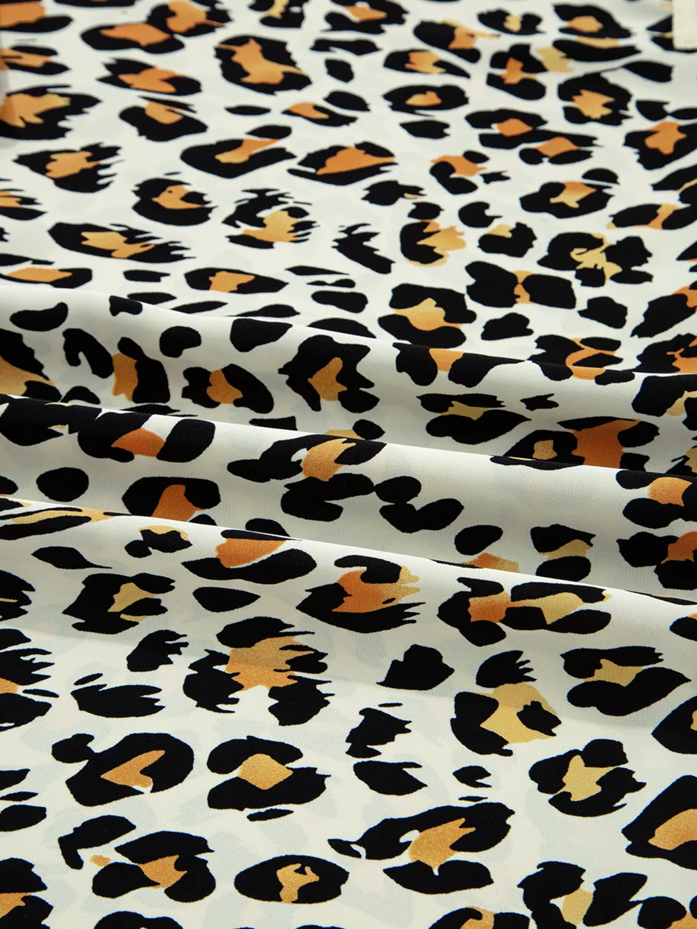 Leopard Print Contrast Striped V Neck Blouse, image 3